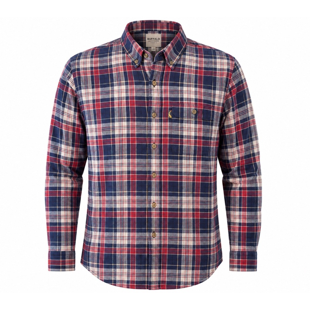 Buffalo Jackson Flannel Shirt Men Small Red Blue Plaid Gorpcore Cabincore